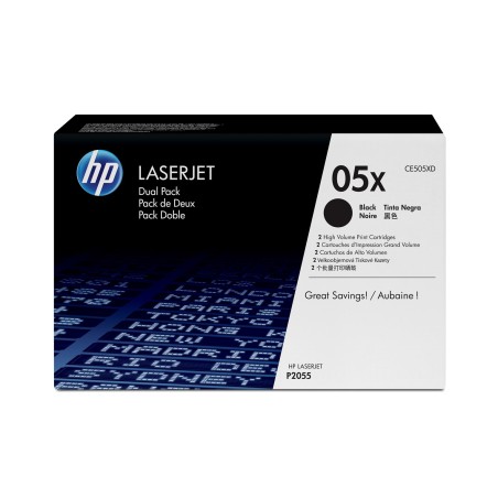 HP 05X 2-pack High Yield Black Original LaserJet Toner Cartridges