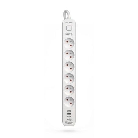 KERG power strip with circuit breaker-6 sockets 3USB 16A 1.5m