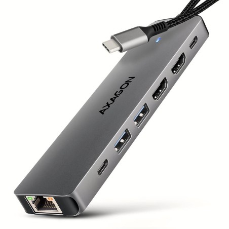 I/O HUB USB-C 7IN1 DUAL 4K/0.15M HMC-7HX2 AXAGON