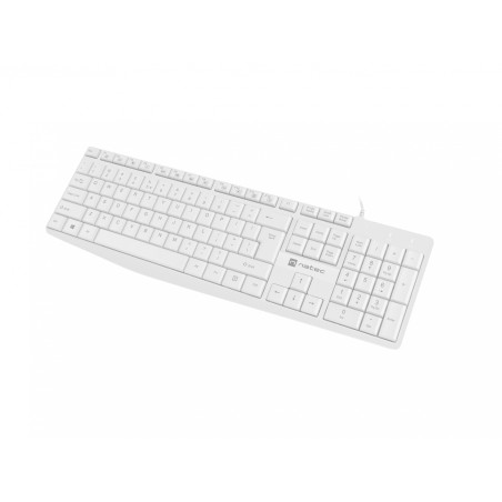 Natec | Keyboard | Nautilus NKL-1951 | Keyboard | Wired | US | White | USB Type-A | 390 g
