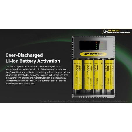 BATTERY CHARGER 4-SLOT/CI4 NITECORE