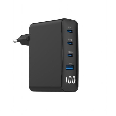 CHARGER USB 100W 4PORT GAN/TA-UC-PDQC100LCD-01-BK GEMBIRD