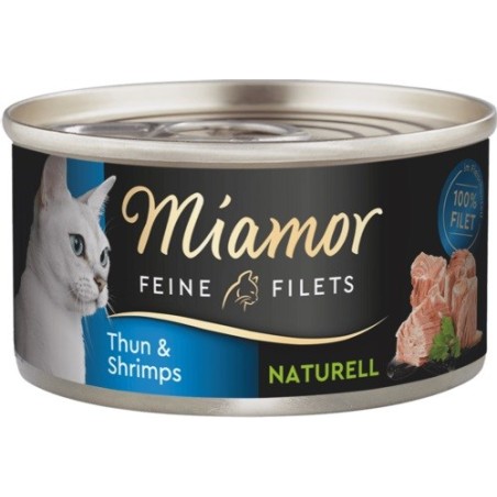 MIAMOR Feine Filets Naturell Tuna with shrimps - wet cat food - 80g