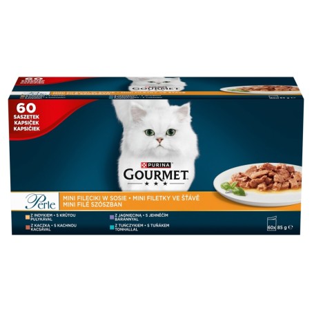 PURINA Gourmet Perle Mini fillets in sauce - wet cat food - 60x85g