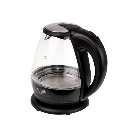 Kettle | Adler | Kettle | AD 1224 | Standard | 2000 W | 1.5 L | Glass | 360° rotational base | Black
