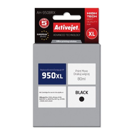 Activejet AH-950BRX Ink (replacement for HP 950XL CN045AE; Premium; 80 ml; black)